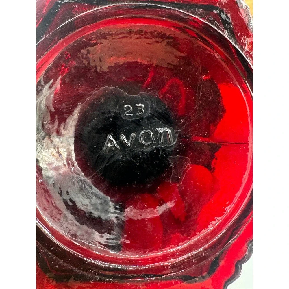 Avon 1876 Cape Cod Collection Wine Goblets Set of 2 Ruby Red Glass 6